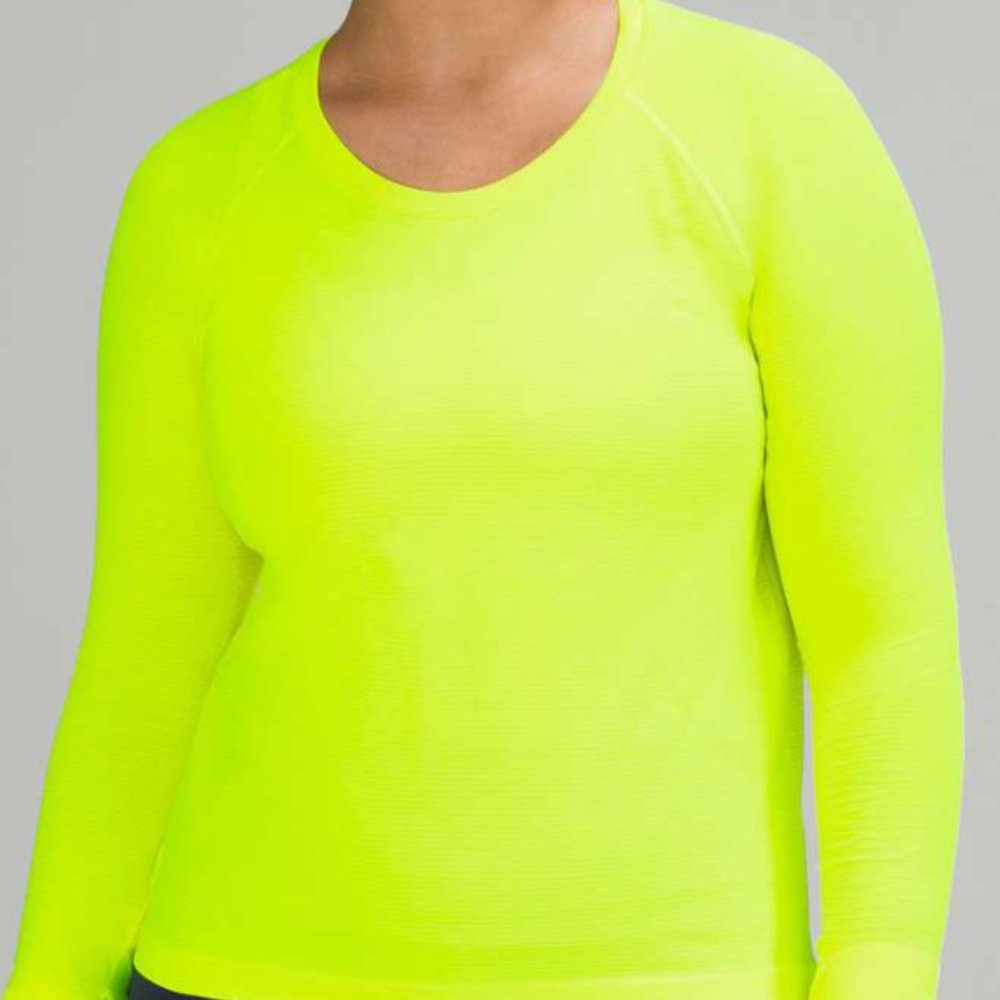 Lululemon Swiftly Tech Long Sleeve Shirt Highlight Yellow Size 4 *Race Length*
